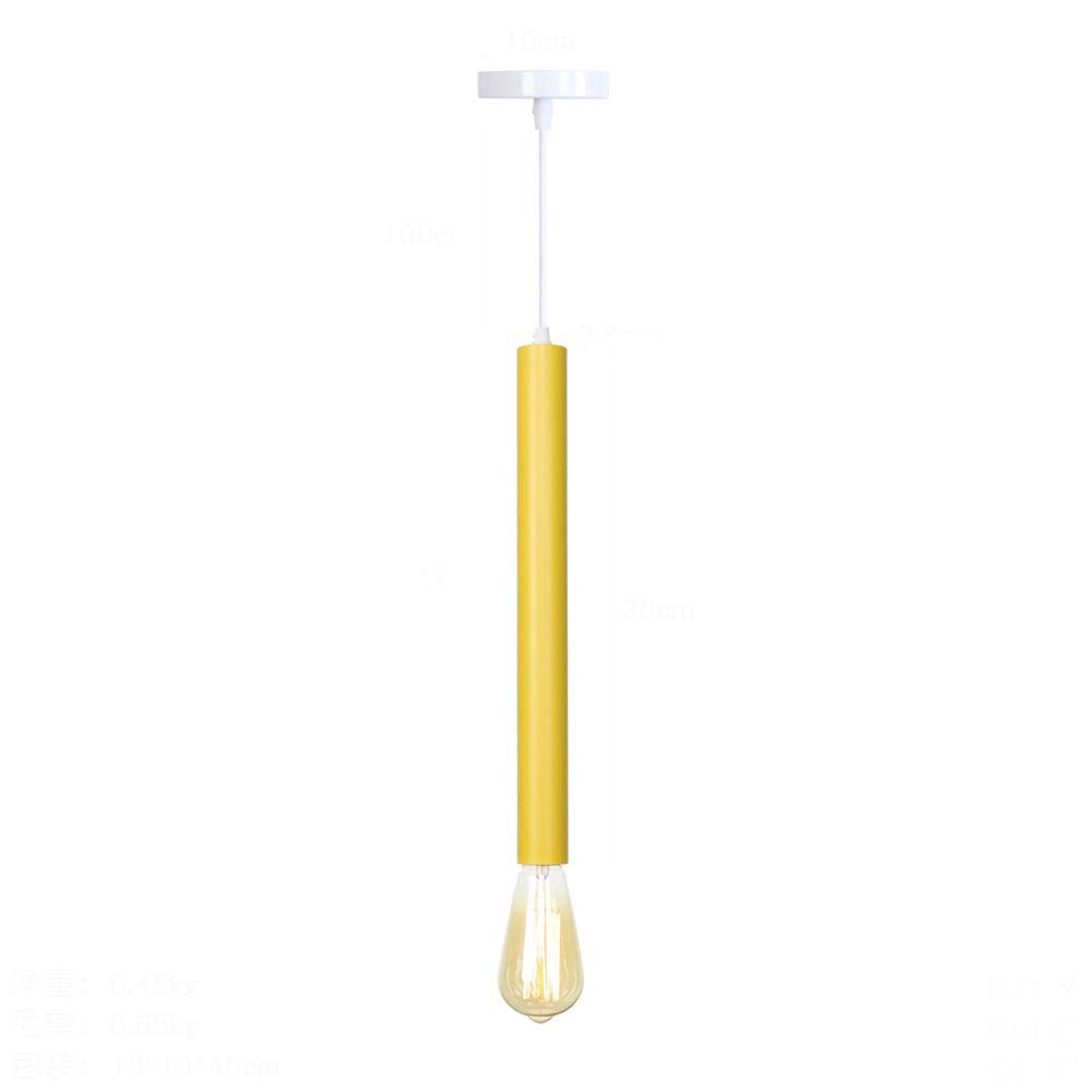 Lámpara colgante minimalista cilíndrica y esbelta de colores