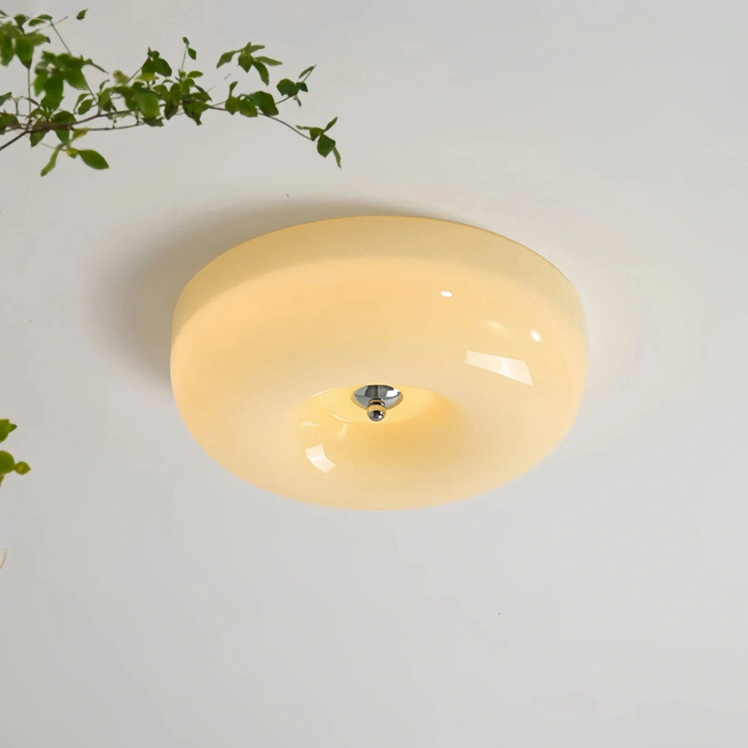Plafón de techo de vidrio crema vintage regulable para dormitorio