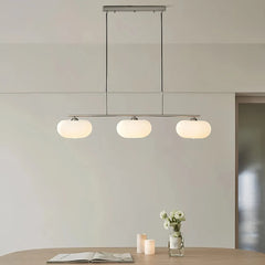 Lámpara colgante de tres luces LED regulable de vidrio moderno para comedor