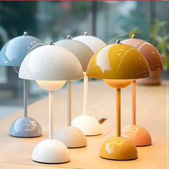 Lámpara nórdica de mesa de diseño en tonos macaron con LED para salón, 30 cm