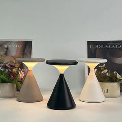 Lámpara de mesa recargable LED táctil nórdica con forma de reloj de arena