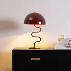 Lámpara de mesa nórdica con brazo ondulado LED para salón
