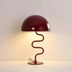 Lámpara de mesa nórdica con brazo ondulado LED para salón