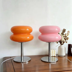 Lámpara de mesa Bauhaus con pantalla de vidrio para salón y dormitorio