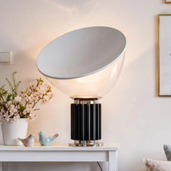 Lámpara de mesa moderna de diseño con pantalla giratoria de vidrio