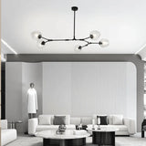 Lámpara colgante diseño moderno LED articulada de vidrio molecular para salón