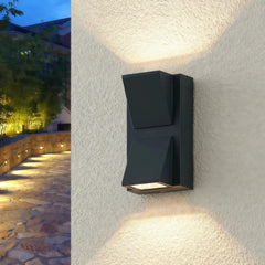Aplique exterior negro moderno de aluminio con LED IP65