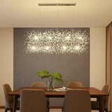 Lámpara colgante sputnik led de cristal moderna regulable en altura para comedor