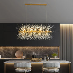 Lámpara colgante sputnik de cristal moderna LED regulable en altura para comedor