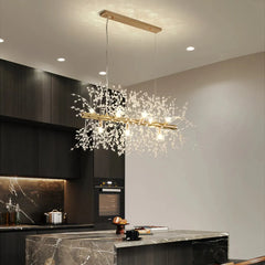 Lámpara colgante sputnik de cristal moderna LED regulable en altura para comedor