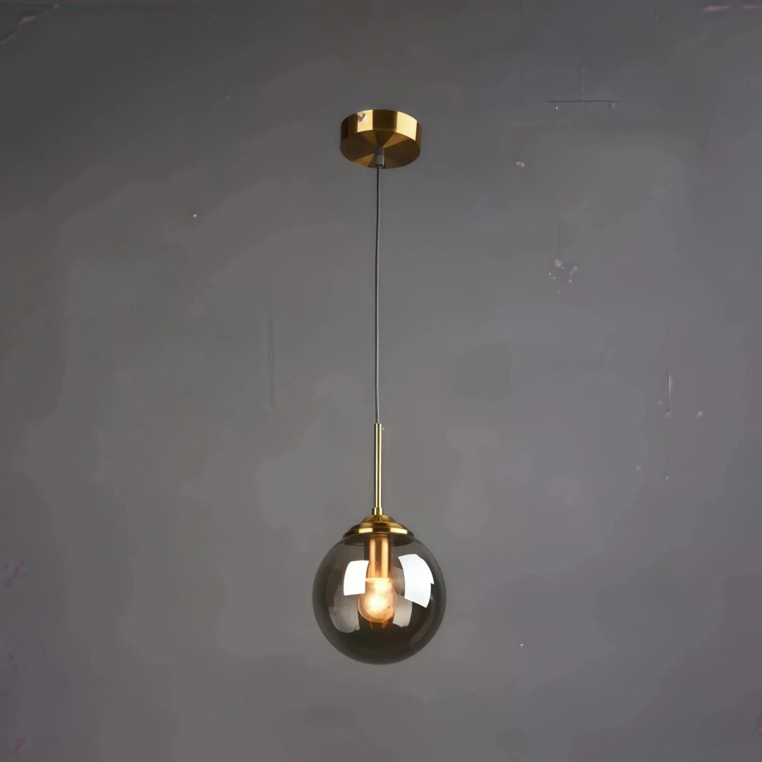 Lámpara colgante esfera de vidrio moderna LED altura regulable para comedor