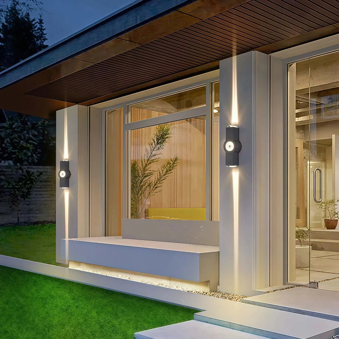 Aplique de pared exterior moderno LED IP65 de metal negro