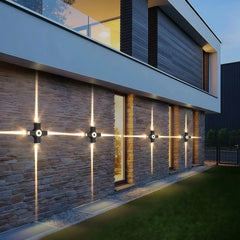 Aplique de pared exterior moderno LED IP65 de metal negro