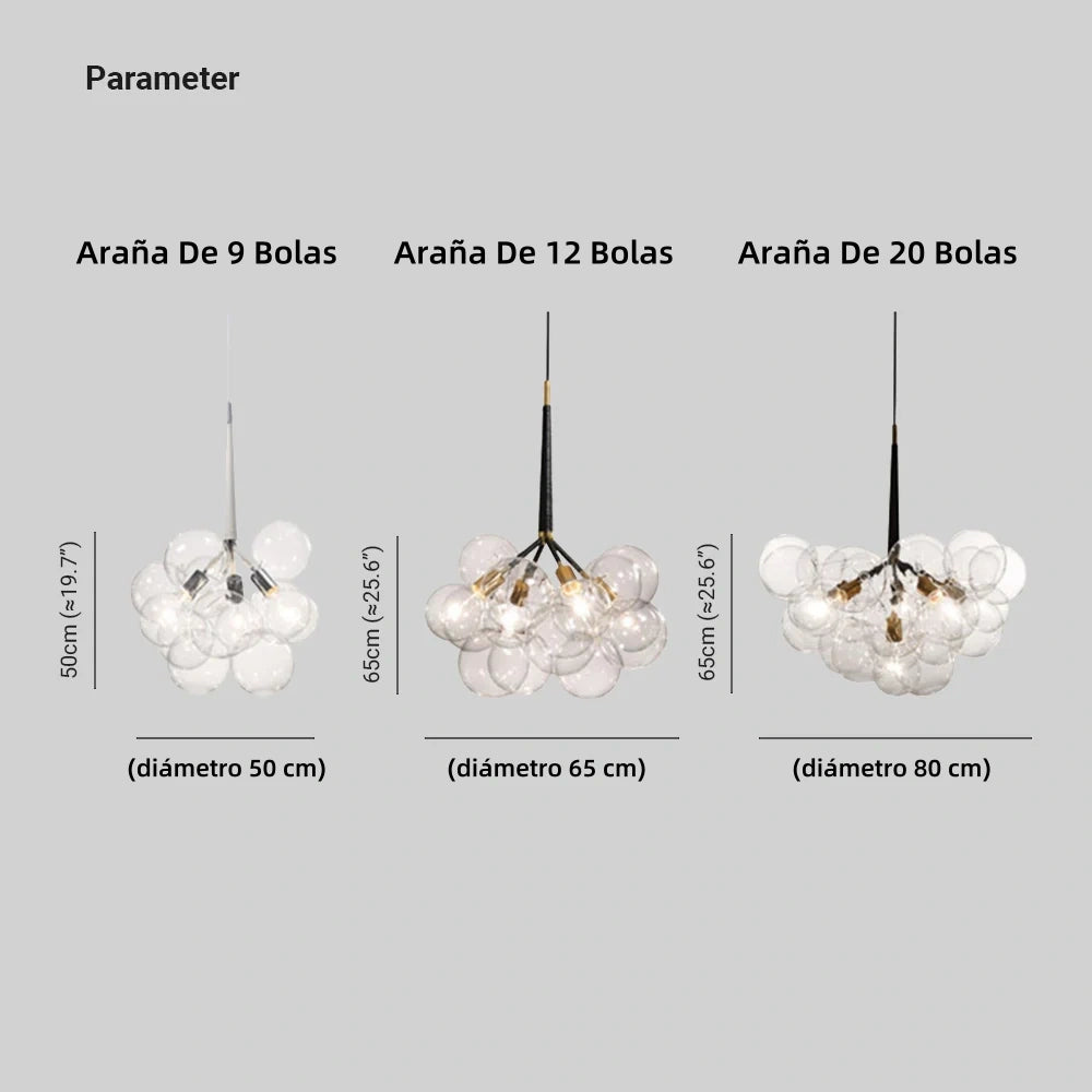 Lámpara Colgante de Vidrio Burbuja de Diseño Creativo