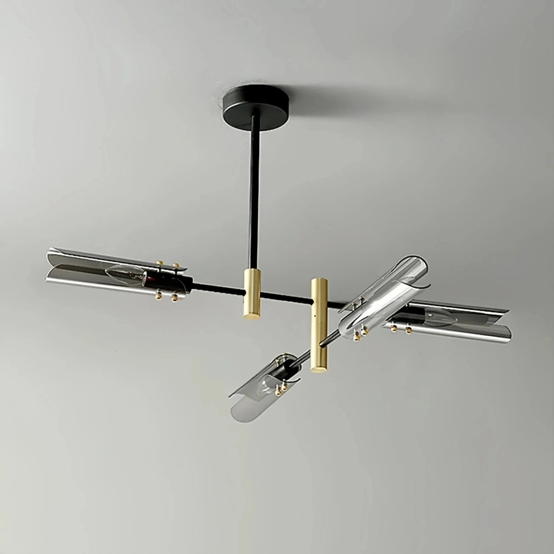 Lámpara colgante moderna de vidrio LED con diseño molecular para comedor