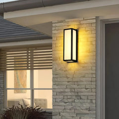 Aplique exterior con sensor de movimiento rectangular IP65 negro moderno