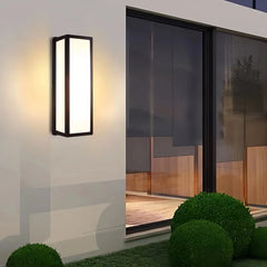 Aplique exterior con sensor de movimiento rectangular IP65 negro moderno