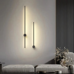 Aplique lineal moderno articulado LED negro para salón