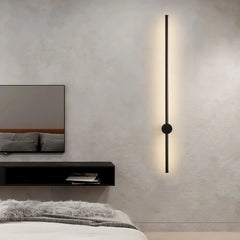 Aplique lineal de diseño minimalista con LED giratorio para salón negro