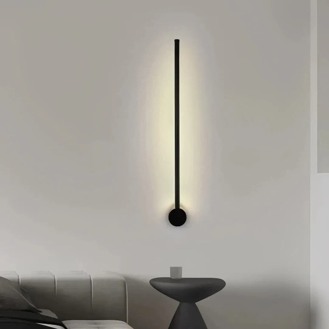 Aplique lineal moderno articulado LED negro para salón