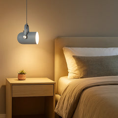 Lámpara Colgante LED de Metal Estilo Macaron Giratoria para Dormitorio o Mesita de Noche