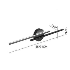 Lamparas modernas de pared LED doble línea negra para dormitorio