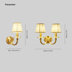 Aplique LED de Pared Estilo Americano Cobre y Tela
