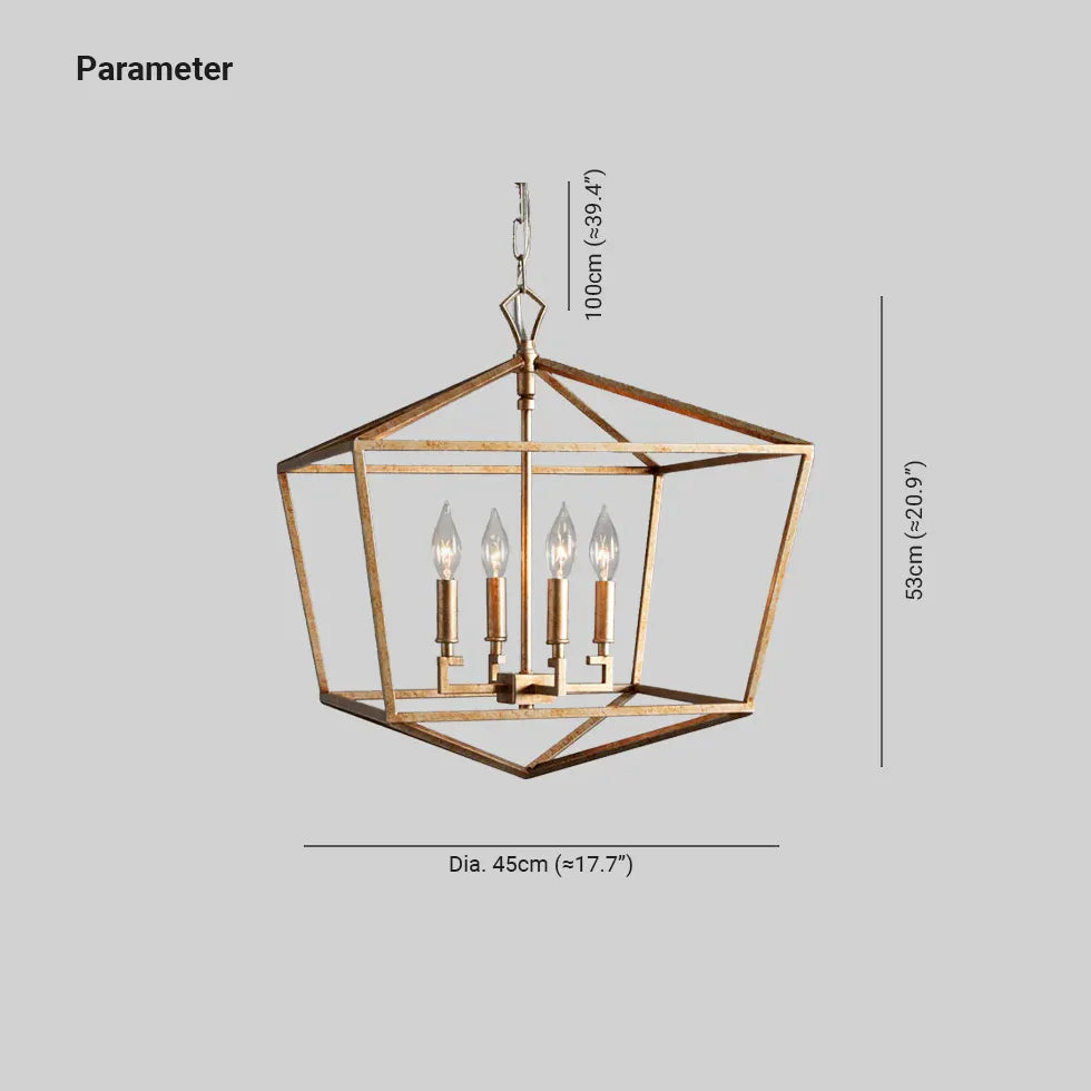 Geometric Cage Candelabra-style Vintage Industrial Ceiling Light