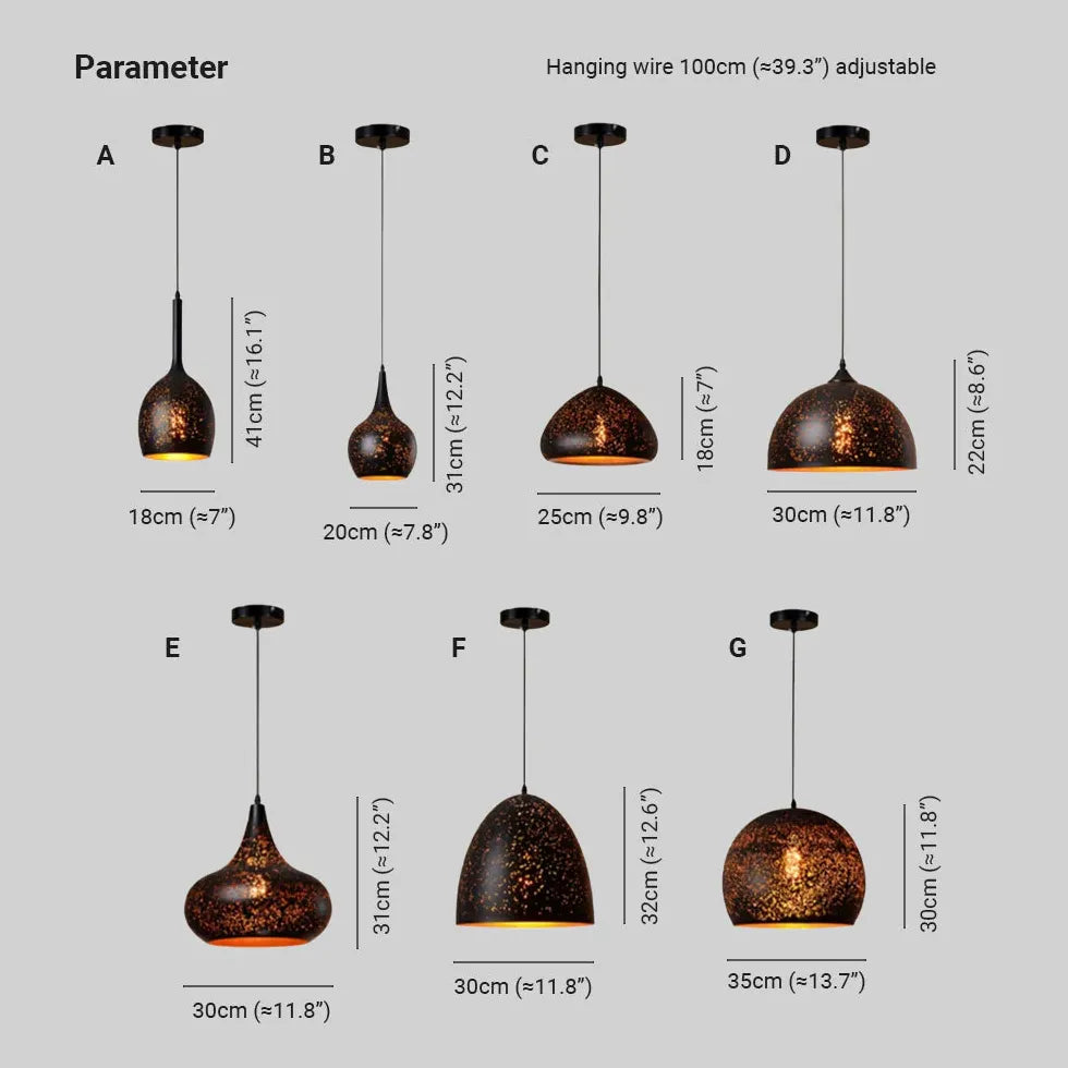 Diseño negro hueco de diseño minimalista de comedor Luz colgante