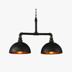 Lampara colgante industrial negra diseño retro de doble luz para comedor