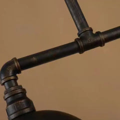 Lampara colgante industrial negra diseño retro de doble luz para comedor