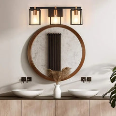 Aplique de baño para espejo diseño rectangular negro elegante