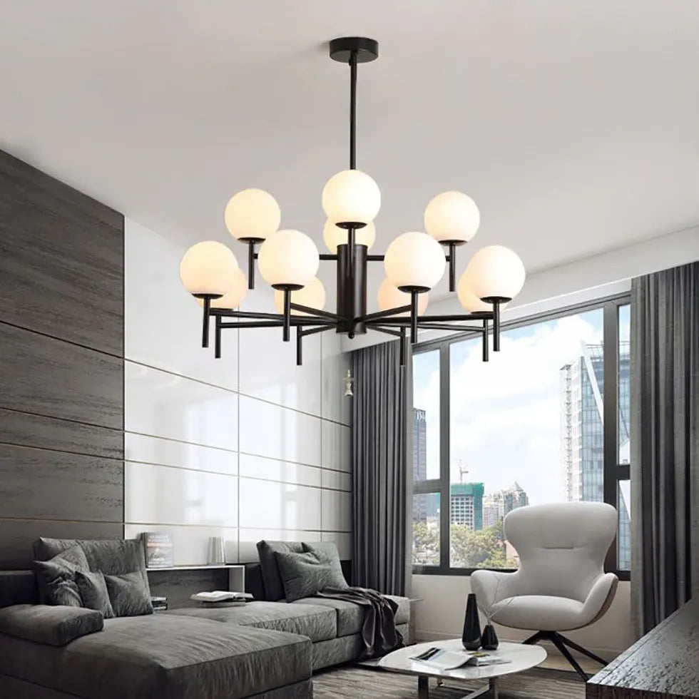 Multi-Light Spherical Glass Modern Chandelier