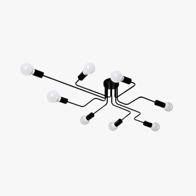 Multi-Light Branch Design Black Metal Ceiling Light