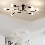 Multi-Light Branch Design Black Metal Ceiling Light