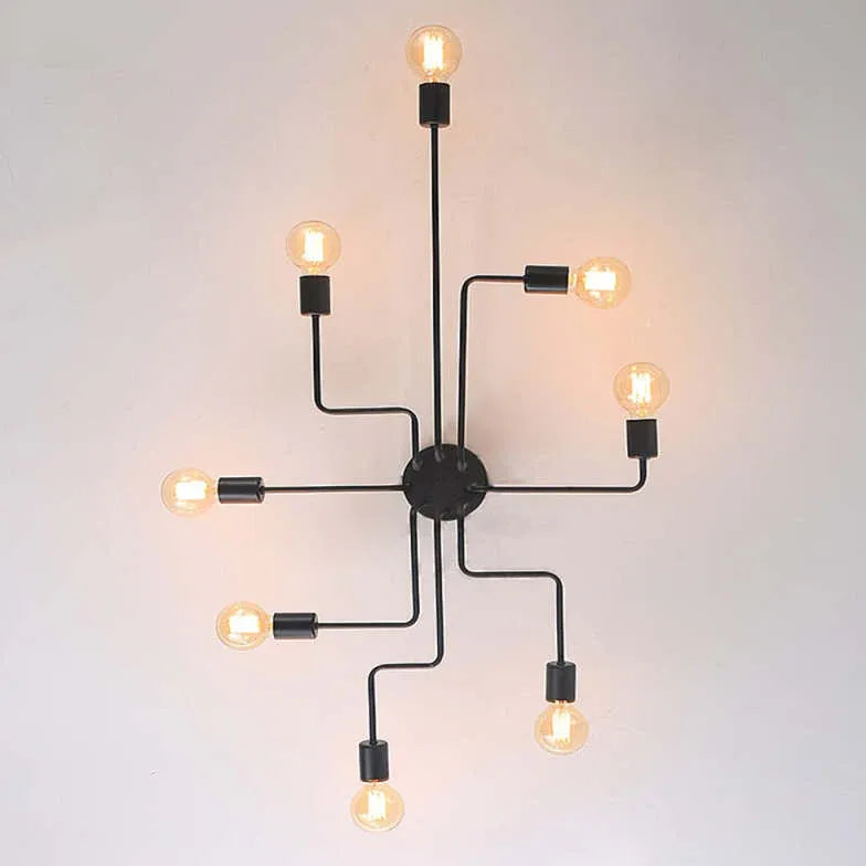 Multi-Light Branch Design Black Metal Ceiling Light