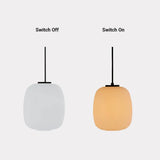 Lampara colgante de exterior moderno y minimalista blanco lechoso