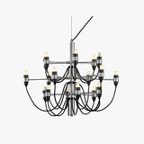 Multi-Arm Design Candelabra Black Industrial Chandelier