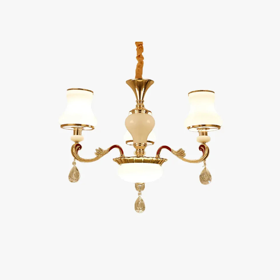 Multi-Arm Lampshade Vintage Chandelier