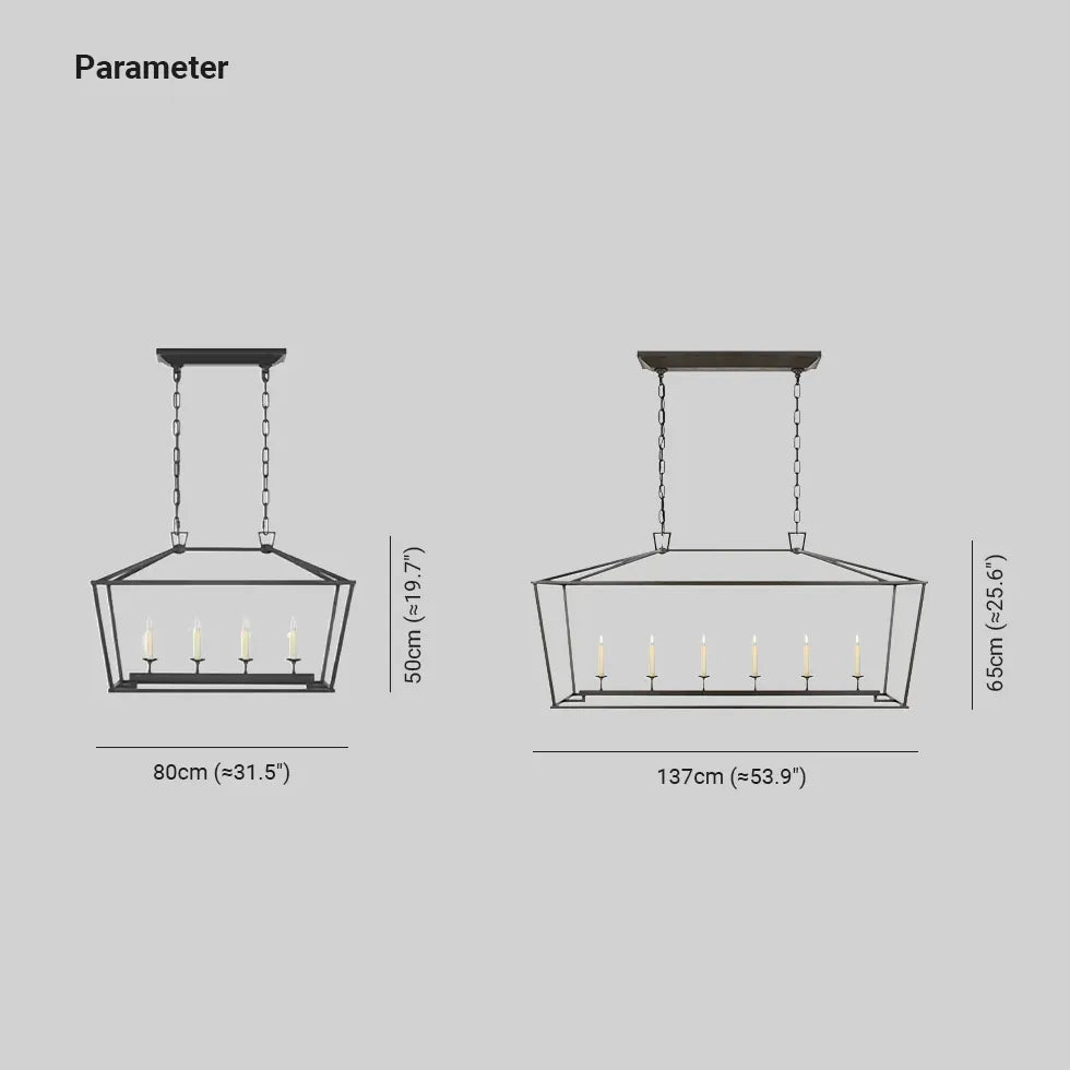 Lámpara de techo industrial estilo candelabro con forma de jaula geométrica 