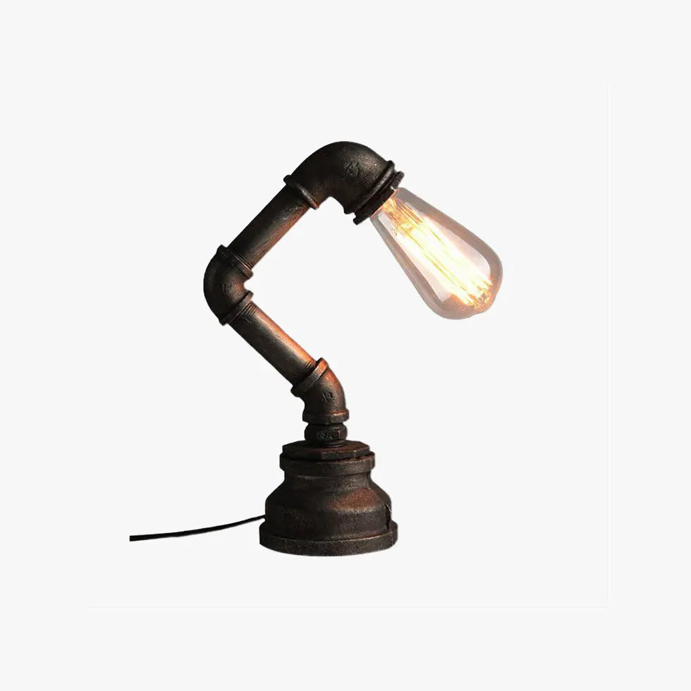 Metal Pipe-Shaped Industrial Style Desk Lamp