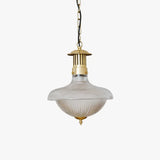 Lampara colgante transparente estilo vintage para cocina con diseño de rayas
