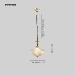 Lampara colgante transparente estilo vintage para cocina con diseño de rayas