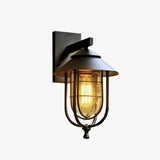 Aplique exterior industrial tipo farol negro IP65 para porche