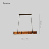 Lamparas colgantes de madera para comedor diseño rectangular retro