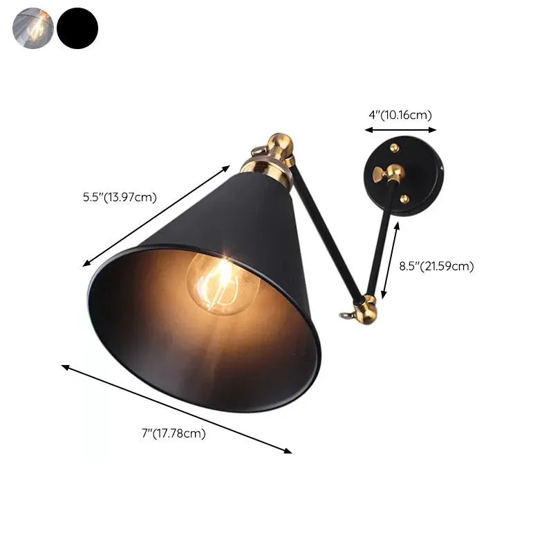 Cone Industrial Black Wall Lamps