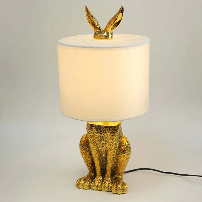 Rabbit Cylinder Shape Bedside Table Lamp