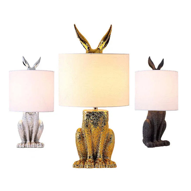 Rabbit Cylinder Shape Bedside Table Lamp