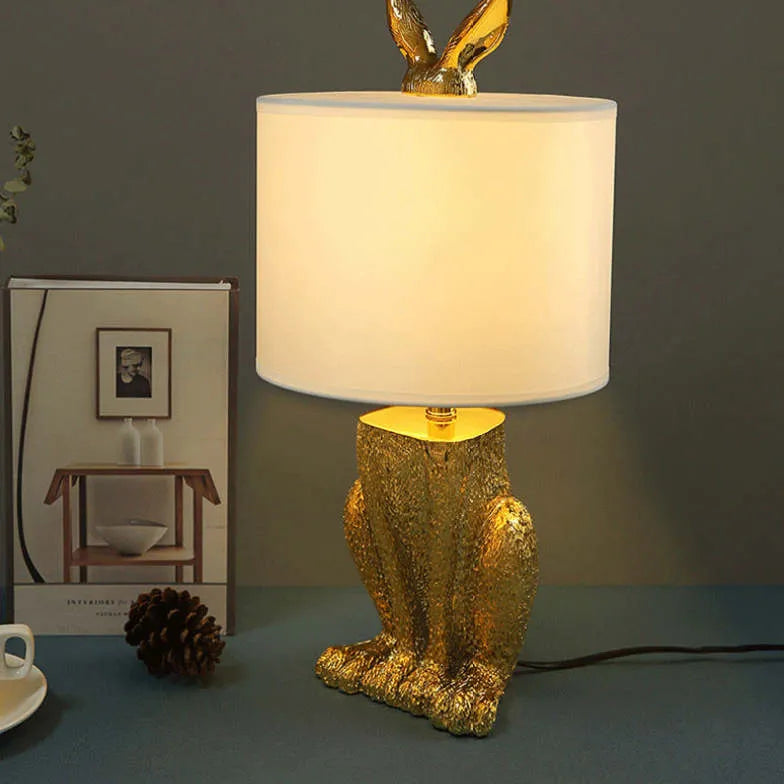 Rabbit Cylinder Shape Bedside Table Lamp