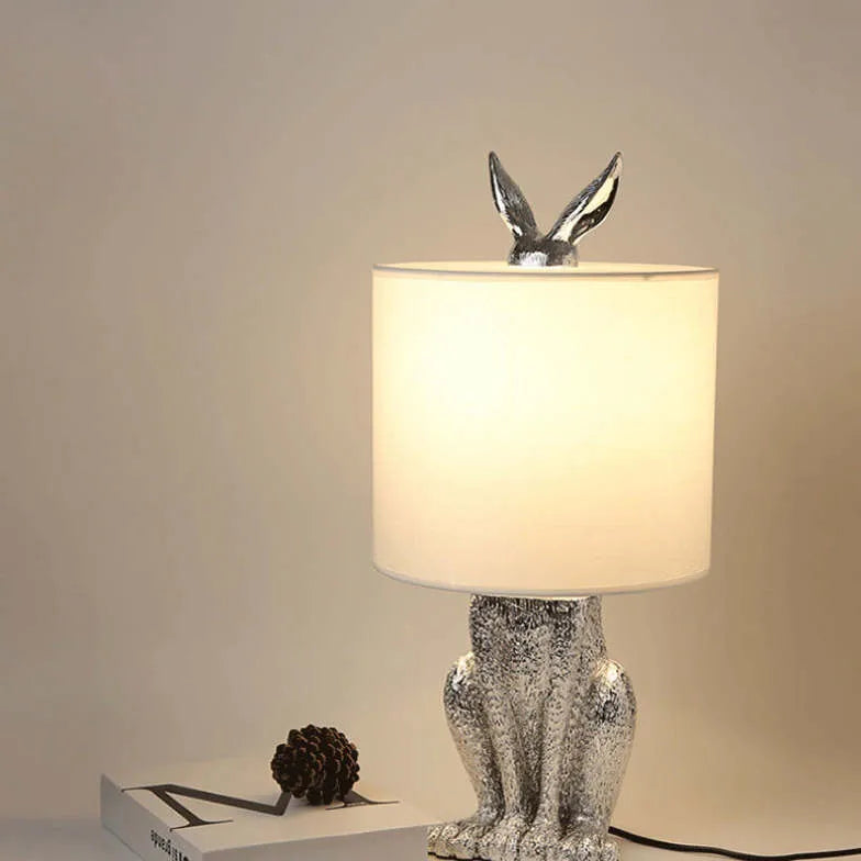 Rabbit Cylinder Shape Bedside Table Lamp